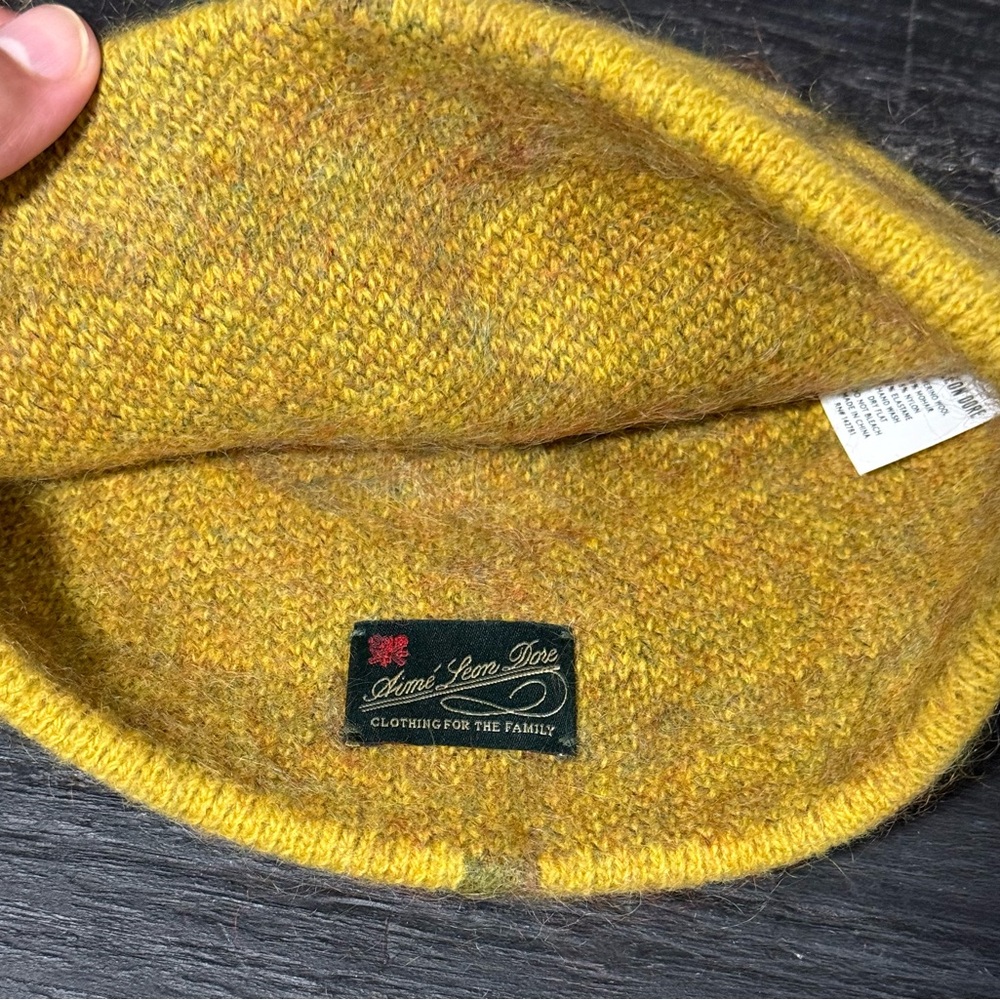 Aime Leon Dore Beanie Hat MERINO WOOL Yellow Adult Unisex One Size - Picture 3 of 4